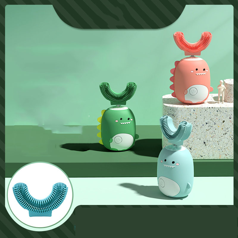 U-Shaped Children's Electric Toothbrush Soft Bristles Waterproof Automatic Ultrasonic Teeth Tooth Brush Cartoon Pattern - Image 3