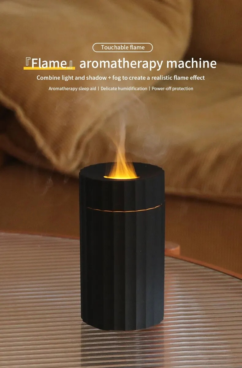 Air Humidifier With Flame Effect Essential Oil Diffuser Quiet Aroma Diffuser Home Fragrances Car Refresh - Image 8