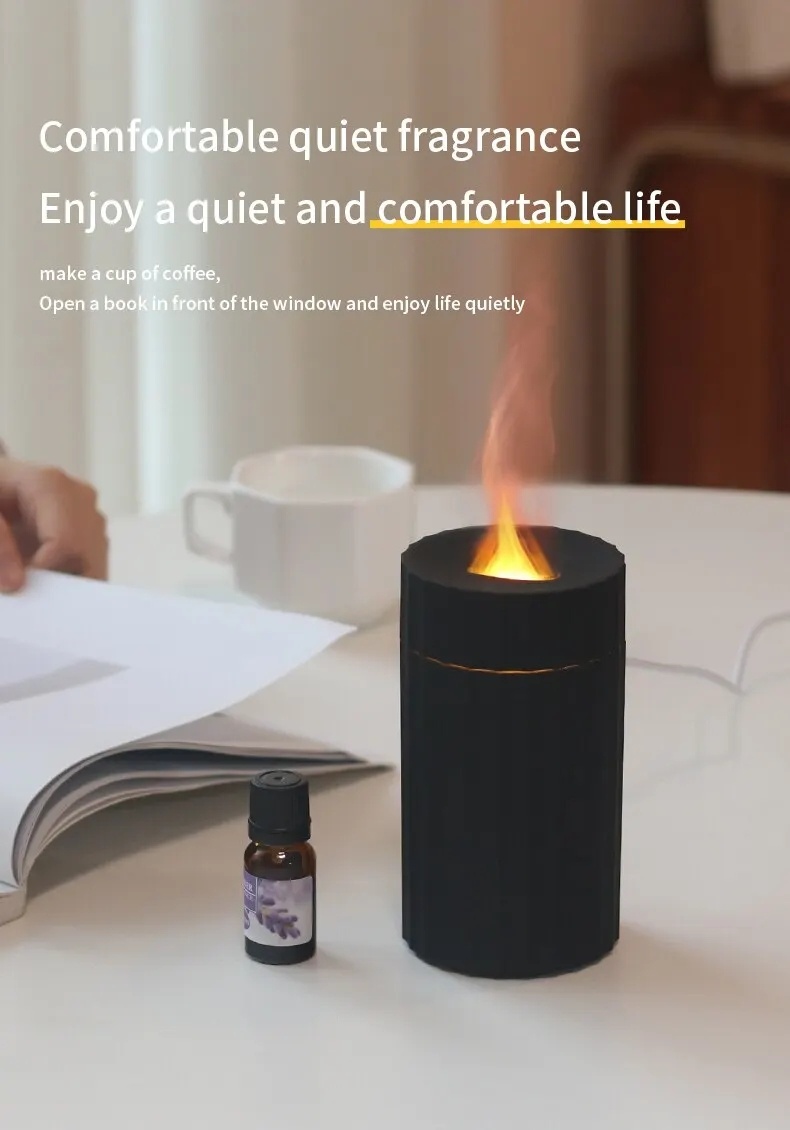Air Humidifier With Flame Effect Essential Oil Diffuser Quiet Aroma Diffuser Home Fragrances Car Refresh - Image 10