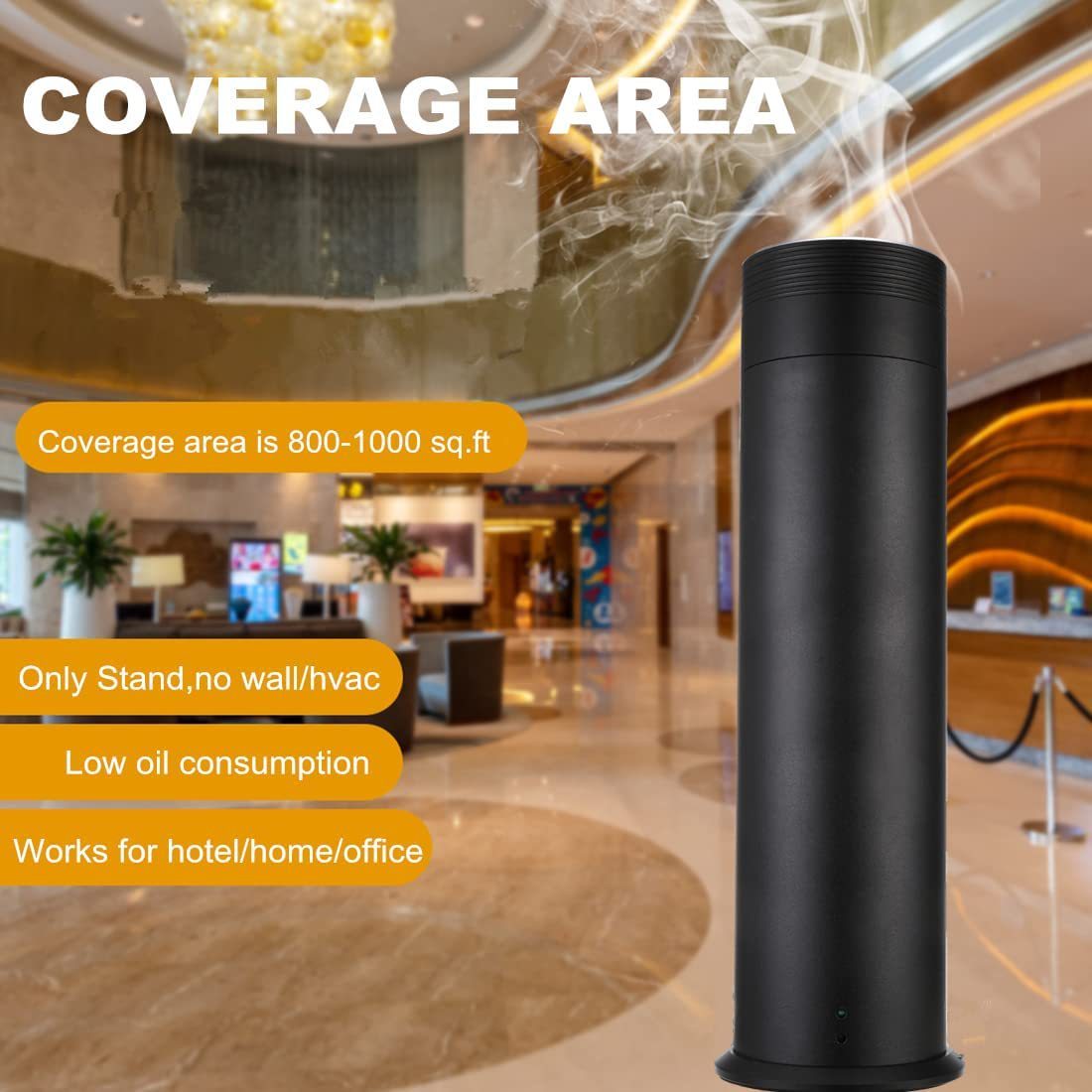 Black Aluminum Aroma Diffuser Remote Control Automatic Scent Diffuser