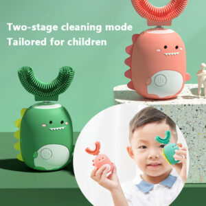 U-Shaped Children's Electric Toothbrush Soft Bristles Waterproof Automatic Ultrasonic Teeth Tooth Brush Cartoon Pattern